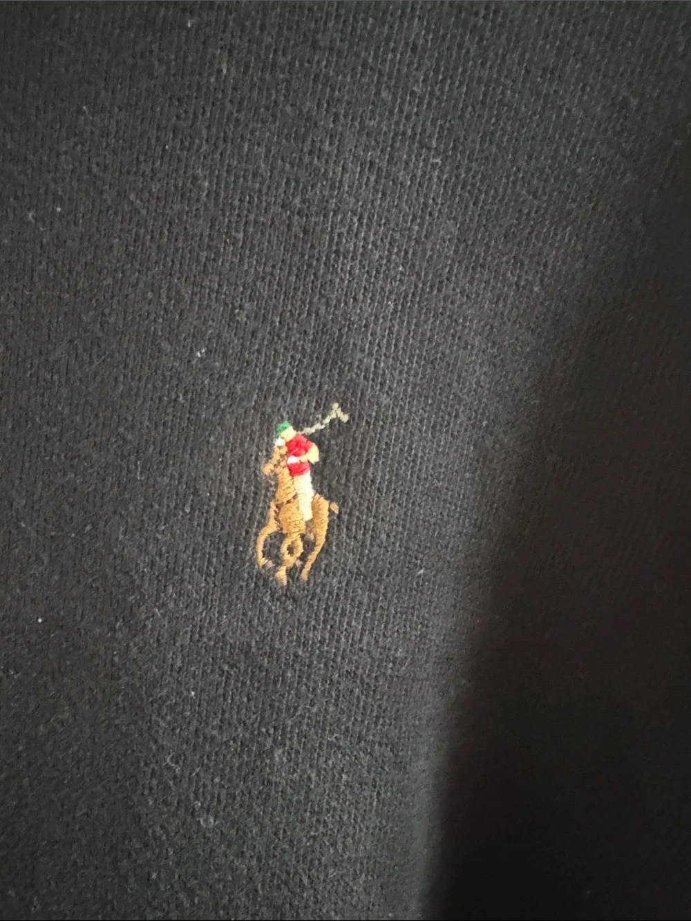 Polo by Ralph Lauren Black Quarter-Zip Sweater with Pony Logo